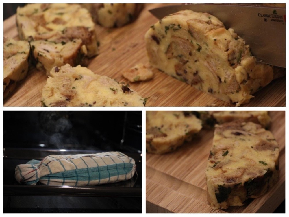 Serviettenknödel im Ganzen